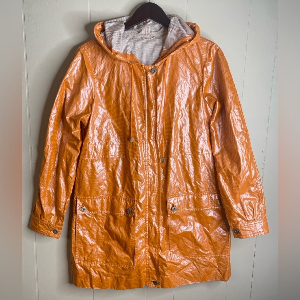 MYCRA PAC hooded rain jacket coat jacket small/medium long lightweight packable
